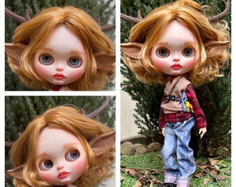 Custom Blythe Doll, Gus from Sweet Tooth Inspired, Gus blythe, Blythe OOAK #2, " Real Listing “