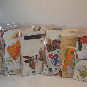 Pacote de 60 itens efêmeros, bolsa de coleta de diário de lixo, para colagens, criação de cartões, álbuns de recortes e arte em mídia mista