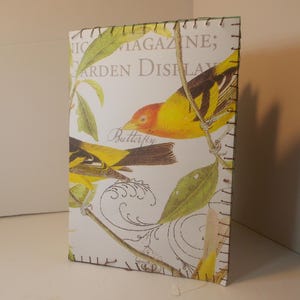 Bird Junk Journal, Handmade Book, Assorted Page Journal, Scrapbook, Glue Book, Vintage Papers
