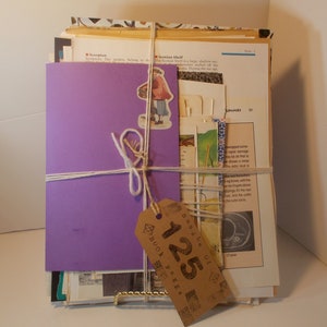 Bundel van 125 boekpagina's, papieren ephemera voor kunstnijverheid, kunstbenodigdheden, boekpagina's, tijdschriftpagina's