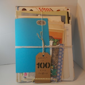 Bündel von 100 Buchseiten, Papier Ephemera für Kunsthandwerk, Kunstbedarf, für Junk Journals, Collage, Kartenherstellung