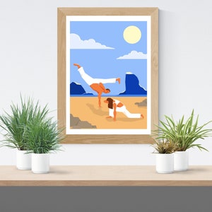 Capoeira Art Print | Capoeira Wall Art | Capoeira Illustration Poster | Brazilian Art