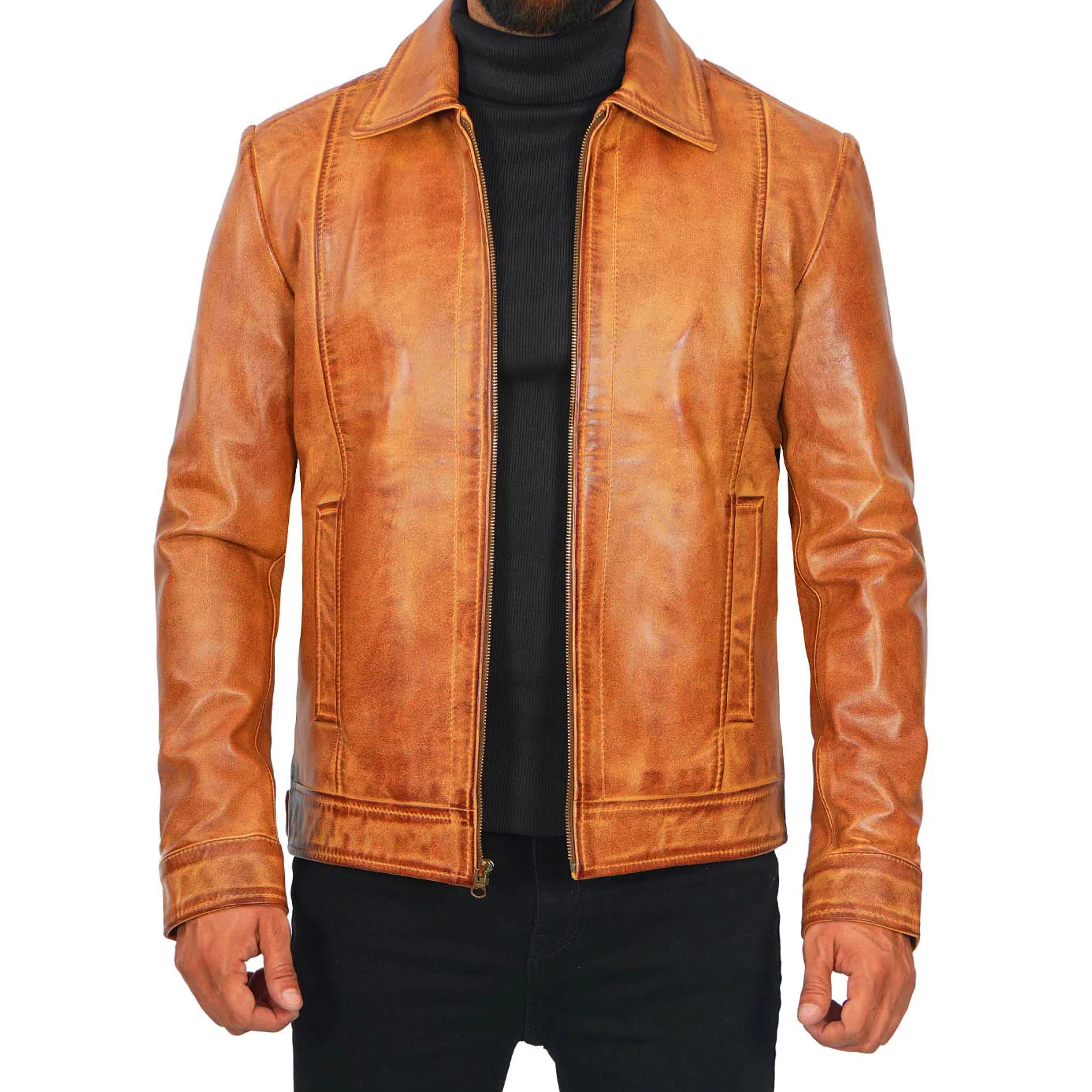Light Brown Leather Jacket Men