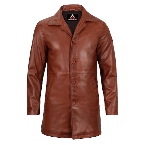 Lambskin Leather Car Coat: Men's Winter Casual Outerwear Coates - Etsy