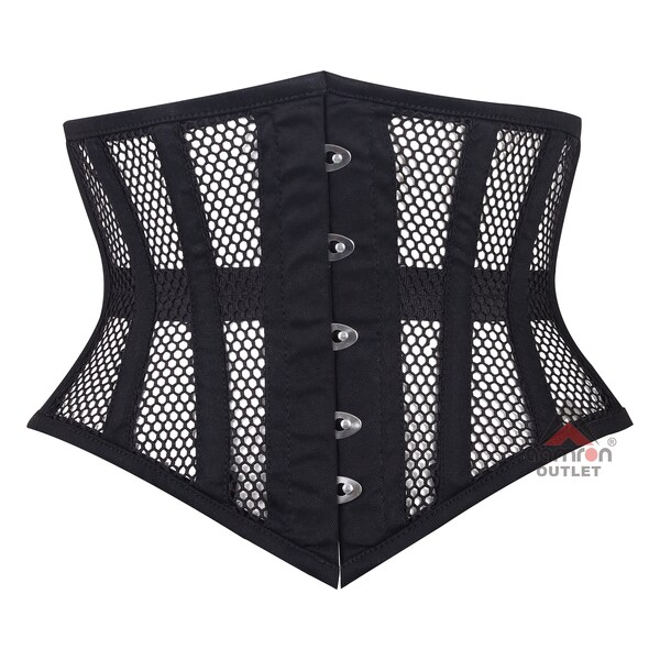 Women Black Mesh Underbust Corset | Waist Cincher Ladies Mesh Corsets | Steel Boned Corset | Hourglass Underbust Corset| Bridal Corset's M05