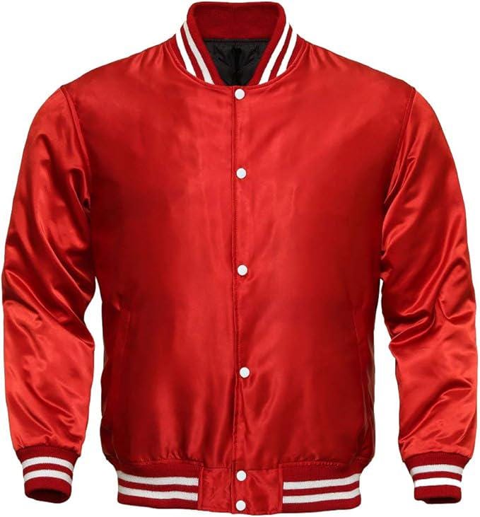 Custom Embroidered Satin Varsity Jacket: Quilted Lining, Snap