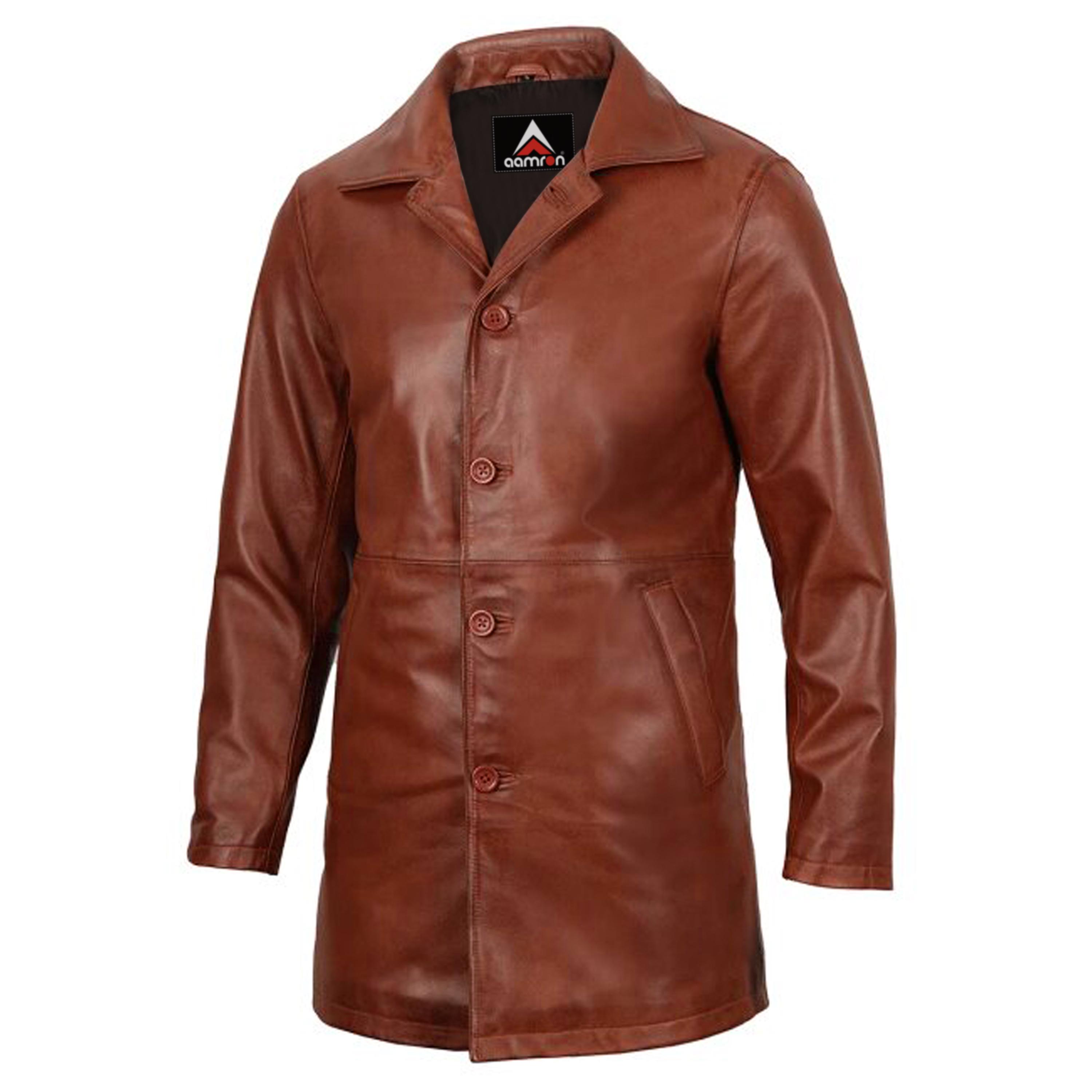 Lambskin Leather Car Coat: Men's Winter Casual Outerwear Coates - Etsy