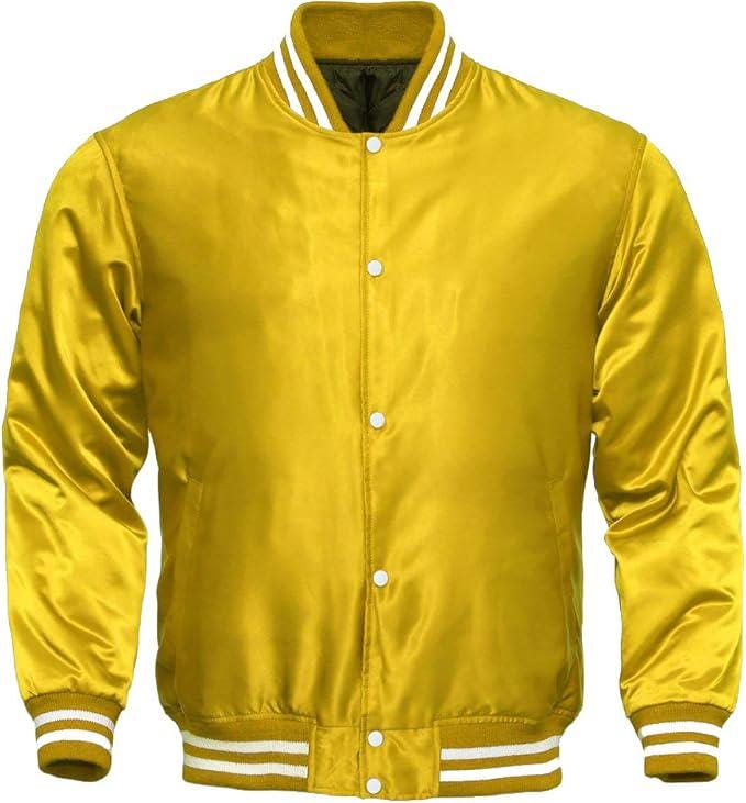 Custom Embroidered Satin Varsity Jacket: Quilted Lining, Snap