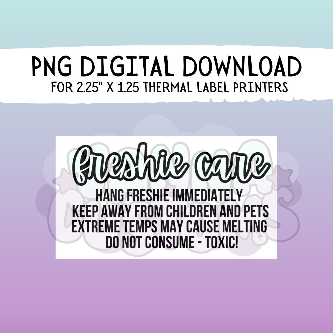 Printable Car Freshie Care/warning Labels 2.25x1.25 PNG DIGITAL