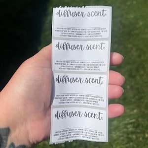 Car Diffuser Scent + Care 2.25"x1.25" Thermal Printed Labels - Diffuser Care/Warning Stickers