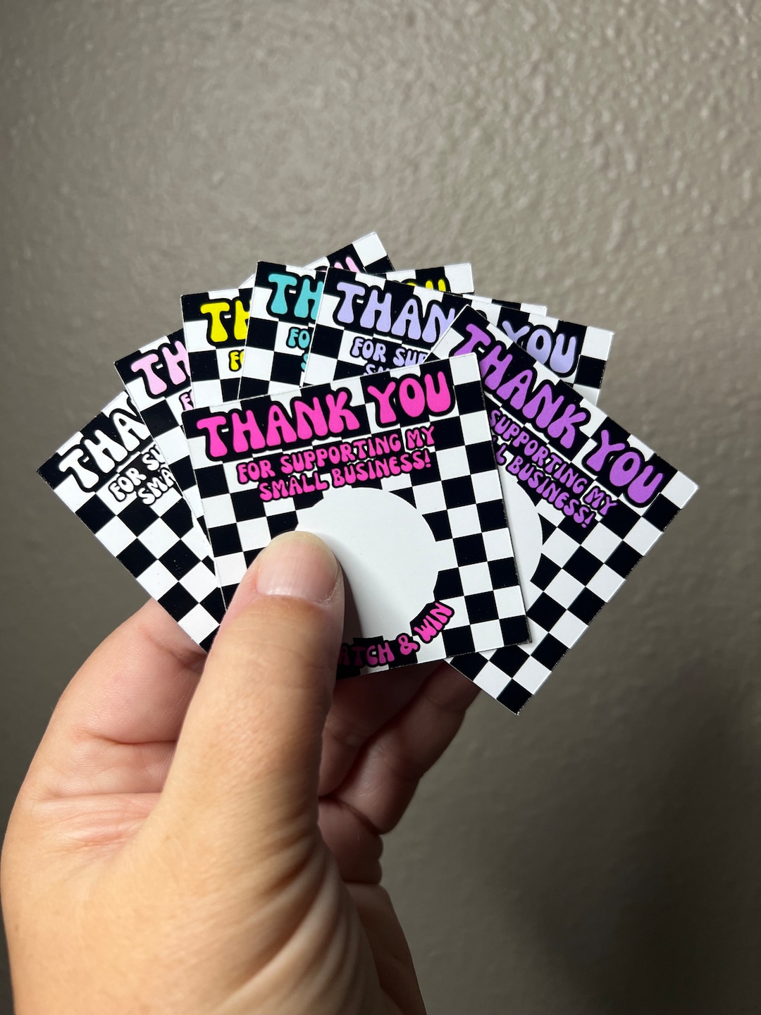 12 Count Glossy 2”x2” Small Business Scratch and Win - Discount Code ...