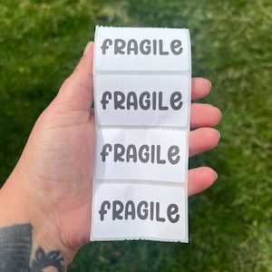Fragile Label 2.25&quot;x1.25&quot; Thermal Printed Stickers - Fragile Shipping Label