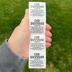 1.5” Square Thermal Printed Car Diffuser Labels