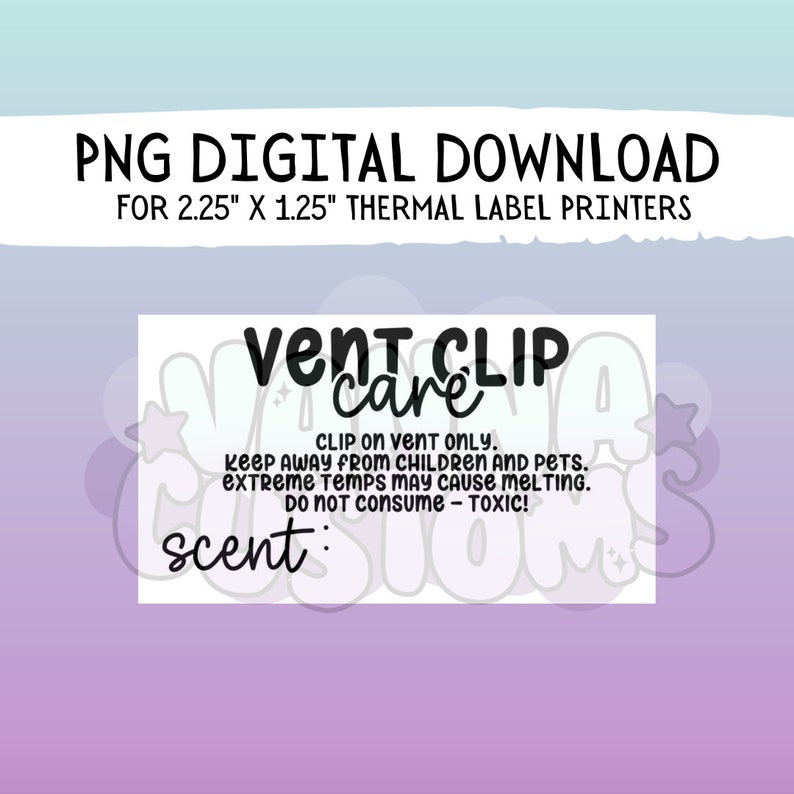 Car Freshie Vent Clip Care Scent Printable Sticker File 2.25x1.25 PNG DIGITAL DOWNLOAD for ...