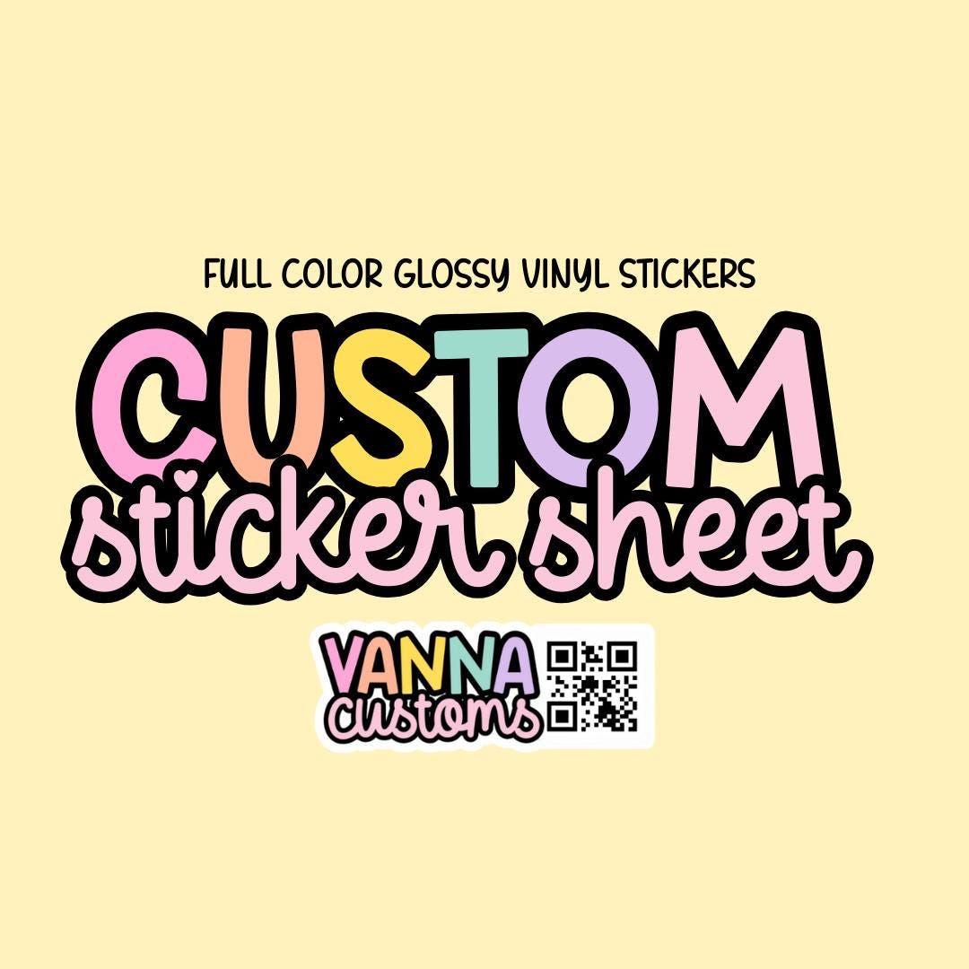 Custom Full Color Glossy Vinyl Sticker Sheet - Logo Stickers - Etsy