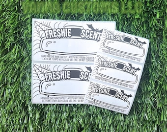 Halloween Bat and Spiderweb Car Freshie Scent Thermal Printed Labels - Spooky Season - Car Freshie Care Stickers
