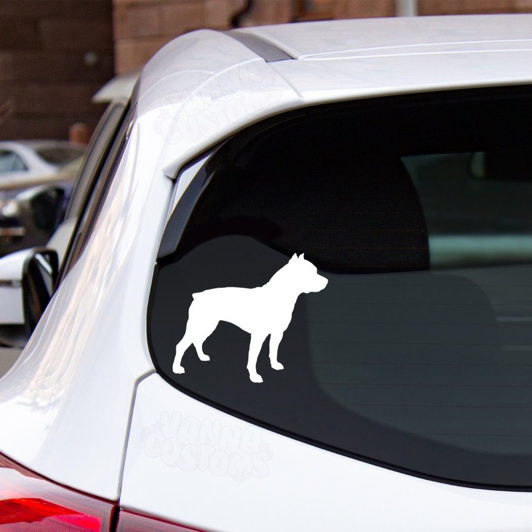 Pitbull Dog Permanent Vinyl Car Decal - Etsy