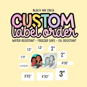 Small + Large Thermal Printed Label Custom Order - Rectangle Labels + Circle + Square Shaped + Black & White Business Logo Stickers