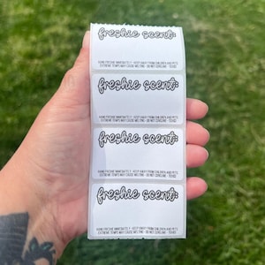 Car Freshie Scent + Warning Label 2.25&quot;x1.25&quot; Thermal Printed Stickers
