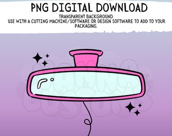 Pink Rearview Mirror Car Freshie Graphic PNG DIGITAL DOWNLOAD - Printable Merchandising Tools - Website Clip Art
