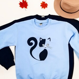 Süßes Katzen Sweatshirt, Katzenliebhaber Sweater, Katzen Sweatshirt, Cat Crewneck, Boho Sweatshirt, Cool Cat Design Crewneck, Cat Print Sweatshirts