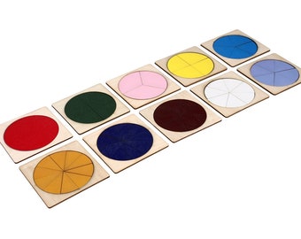 Wooden Color Bead Stairs Fractions  | Fraction Circle | Fraction Material | Wooden Fractions | Fraction Learning | Montessori Homeschool