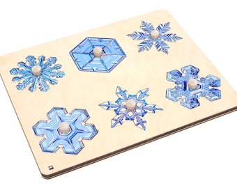 Types of Snowflakes Puzzle | Montessori Materials | Montessori Puzzle | Homeschooling