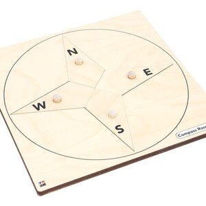 Montessori Compass Rose Puzzle: Wooden Educational Material
