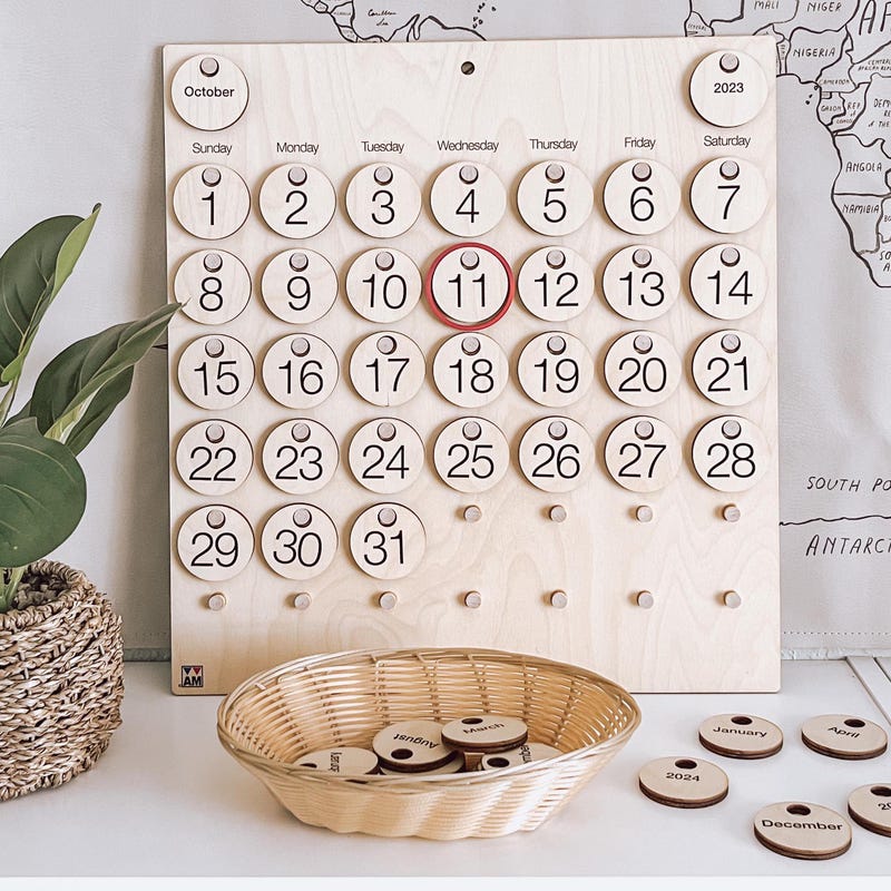 Montessori Calendar - Etsy