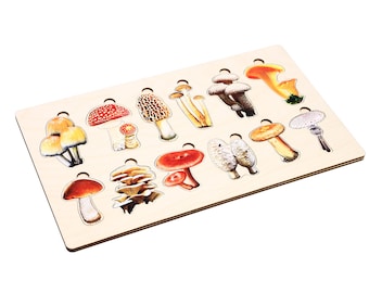 Types of Mushrooms Puzzle | Montessori Puzzles | Botany Puzzles | Homeschool Montessori | Mushroom Learning