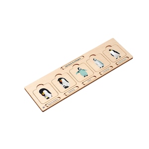 Wooden Penguin Life Cycle Puzzle: Montessori Zoology Learning Tool for Kids