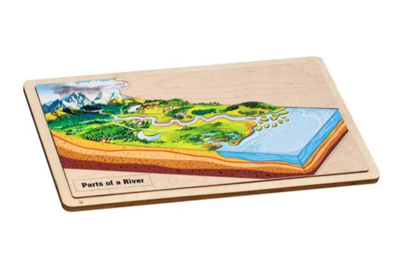 Montessori Parts of a River Puzzle Montessori Geography Etsy