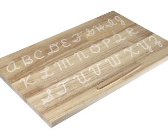 English Alphabets Tracing Board: Uppercase Cursive | Montessori Materials | Tracing Boards | Montessori Pre-writing Materials