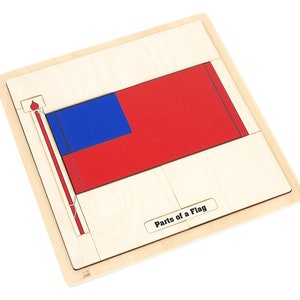 Parts of a Flag Puzzle | Montessori Material | Geography Puzzle | Educational Material