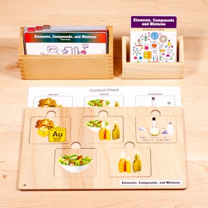 Elements, Compounds & Mixtures Complete Set - Montessori Wooden Puzzles - Montessori Printable - Chemistry Puzzles
