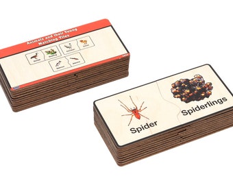 Animals and their Young Matching Tiles | Montessori Materials | Montessori Language