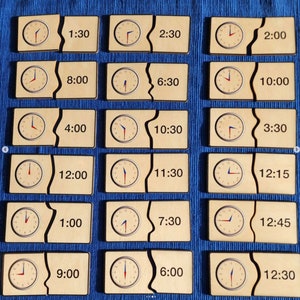 Wooden Time Activity Time Activity Telling Time Time Learning Clock ...