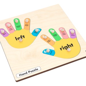 Wooden Hand Puzzle: Montessori Infant & Toddler Fine Motor Skills Development Tool for Learning