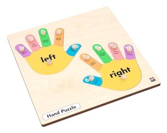 Wooden Hand Puzzle: Montessori Infant & Toddler Fine Motor Skills Development Tool for Learning