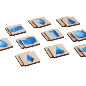 Wooden Geometric Solids Memory Game,  Memory Game Printable, Homeschooling for Toddlers, Geometry Matching Cards, Gifts