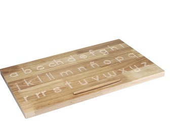 Spanish Alphabets Tracing Board: Lowercase Print | Montessori Materials | Tracing Boards | Montessori Pre-writing Materials