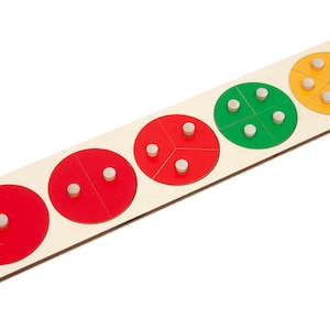 Knobbed Fraction Circles (1-5) | Montessori Materials | Montessori Math | Homeschooling
