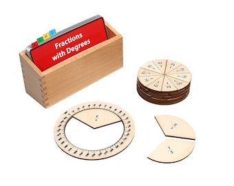 Fractions with Degrees Activity Set | Math Curriculum | Montessori Math | Homeschool Math | Fraction Learning | Math Fractions | Degrees