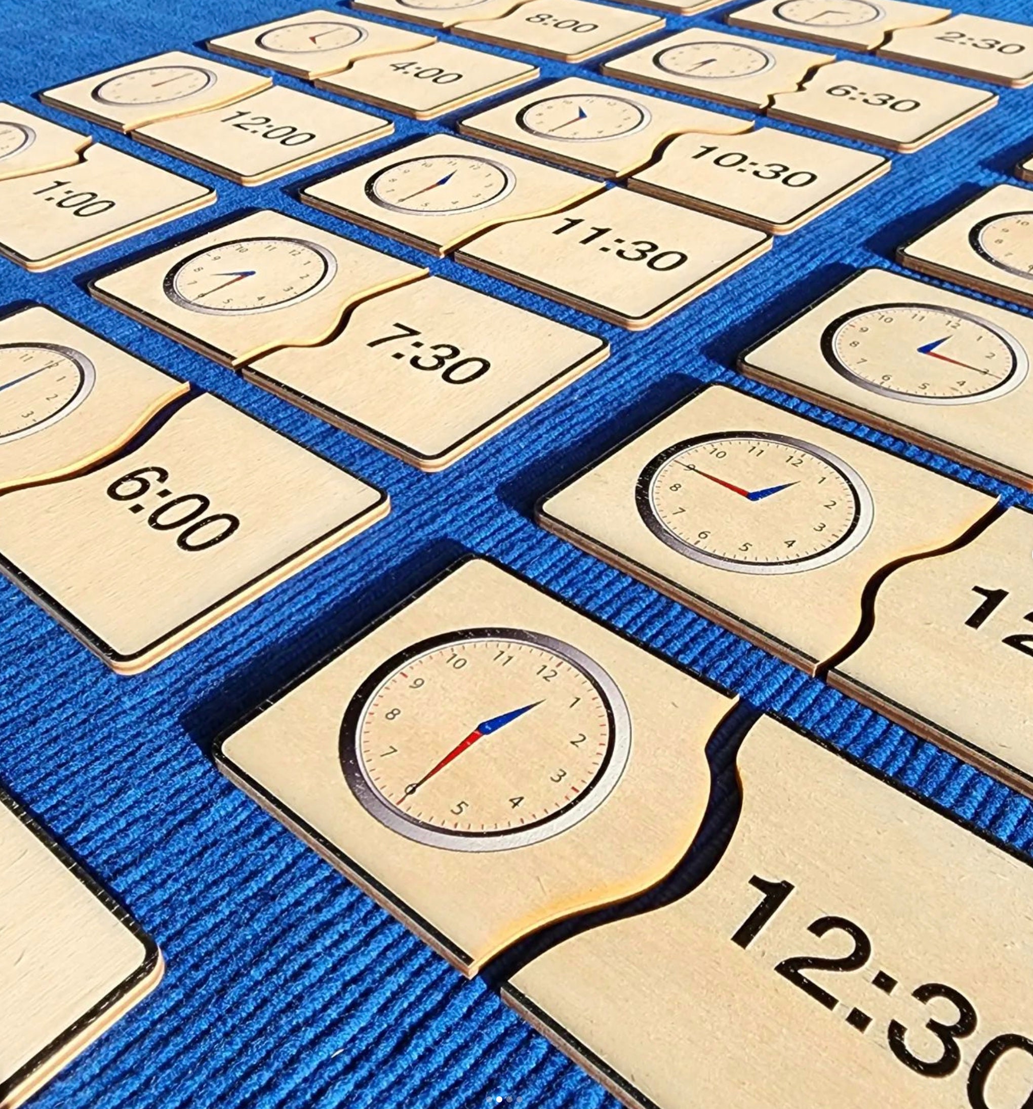 Wooden Time Activity Time Activity Telling Time Time Learning Clock ...