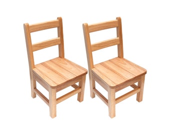 Montessori Solid Wood Chairs (Set of 2) – 12" Seat Height | Toddler & Children’s Classroom Furniture