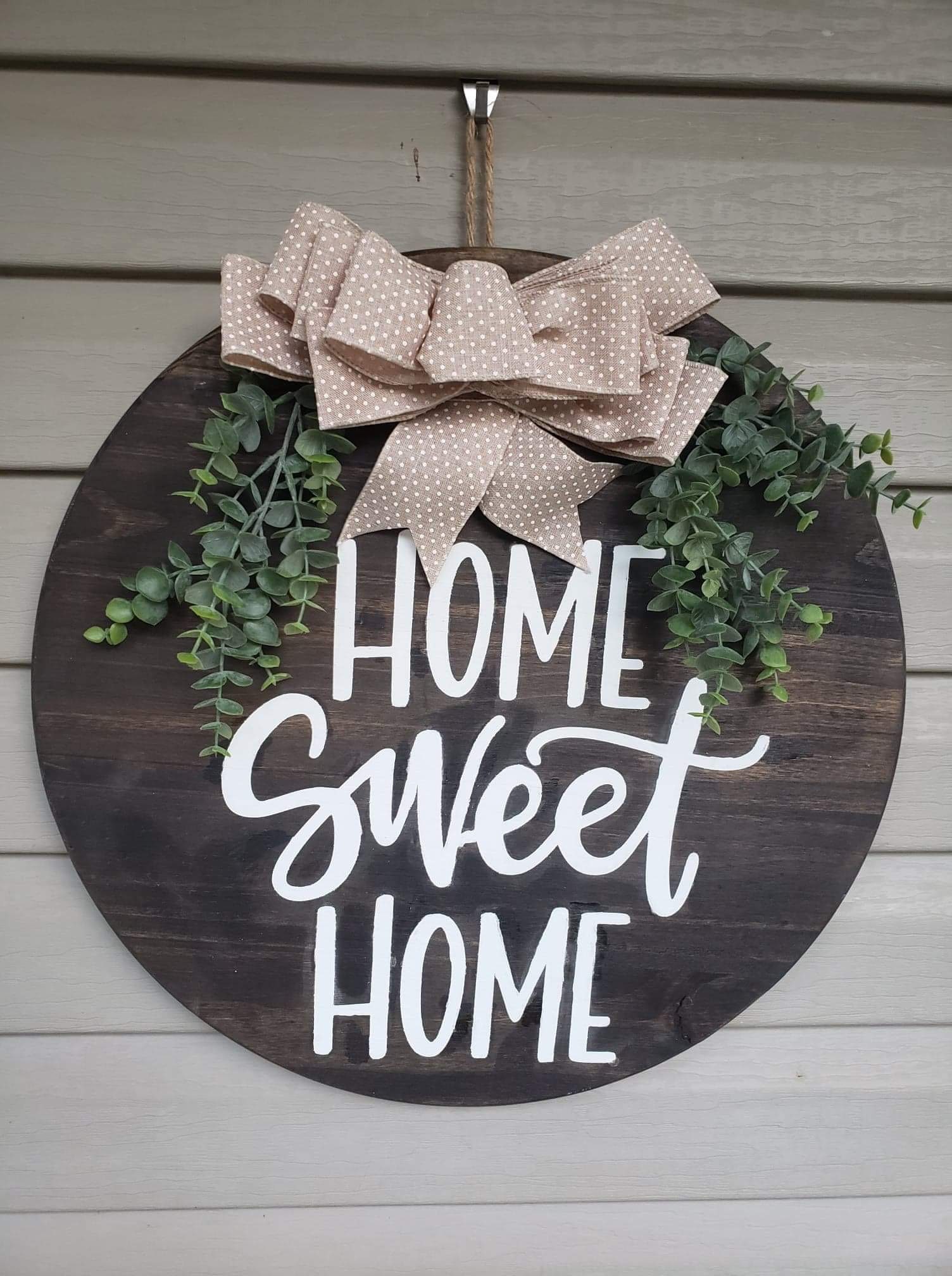 Home Sweet Home Wood Round Welcome Sign Home Sweet Home | Etsy