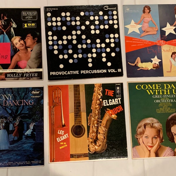 Lot of 25 used record covers 1960’s Big Band Dance Band and Dixieland for crafting and decorations