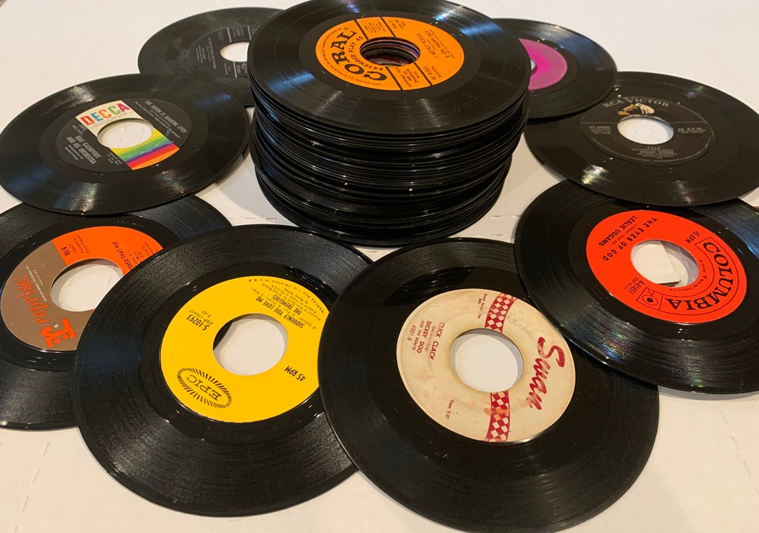 Used Performance Records Lot of 50 Used 7” 45RPM Vinyl Records 1950’s-1960’s for Crafts and ...