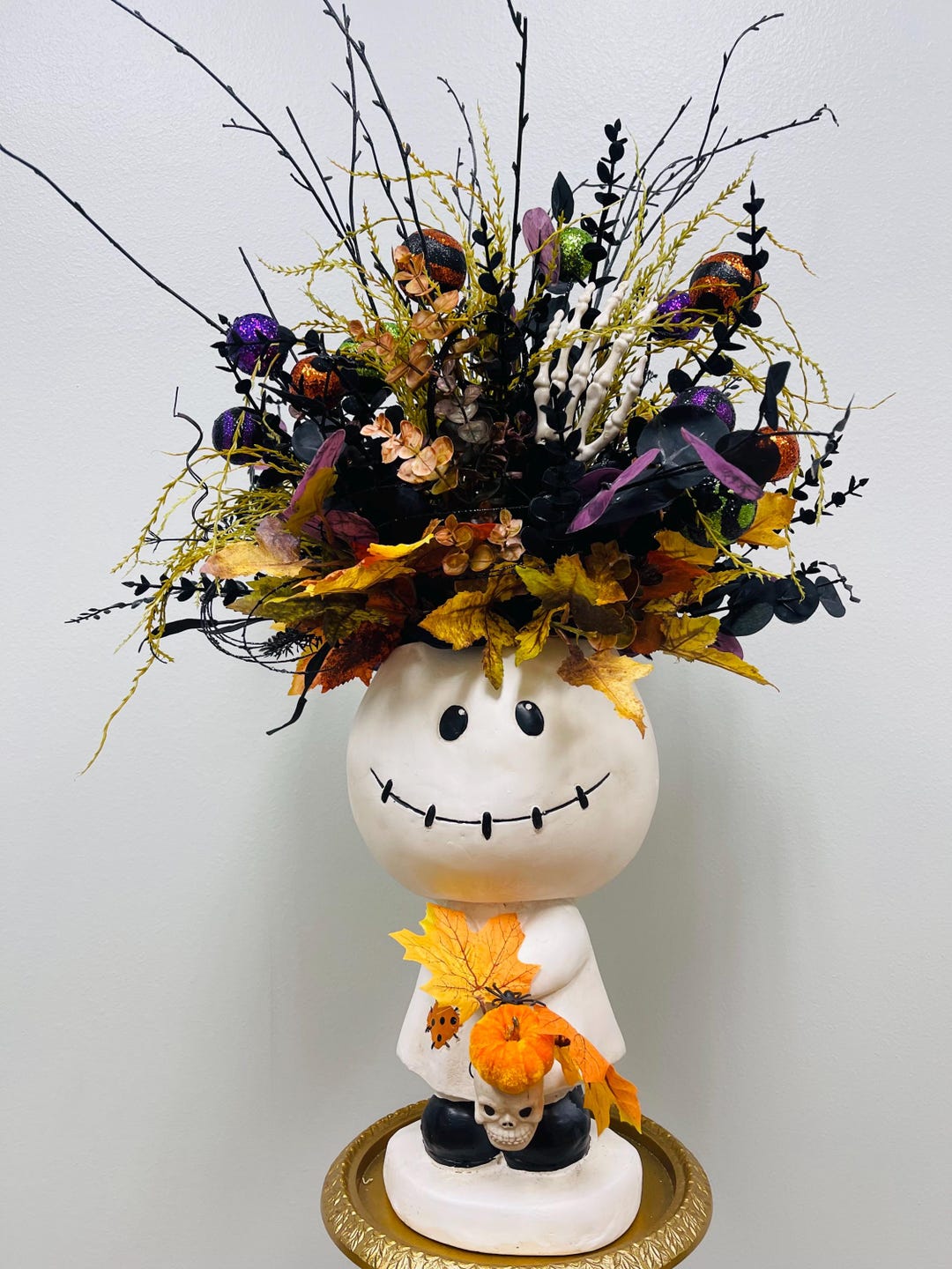 Whimsical Halloween Floral Arrangement With Spooky Cute Ghost ...