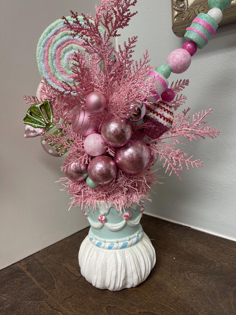 Whimsical Nutcracker Candyland Centerpiece, Pastel Christmas Table